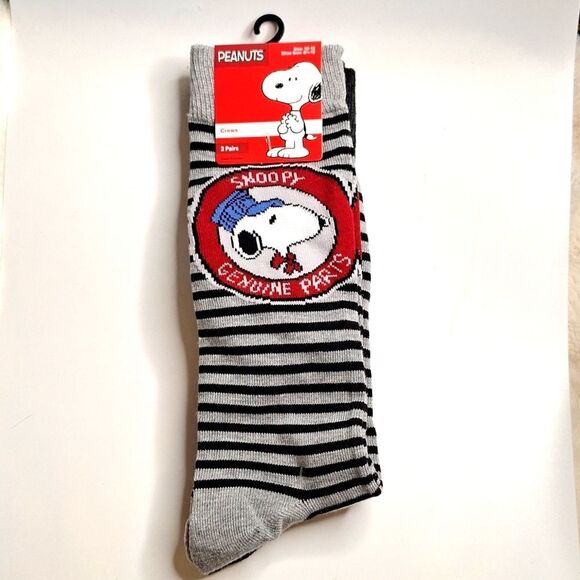 Snoopy socks crew style novelty graphic retro Peanuts brand - Picture 2 of 5